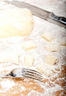 making fresh Italian potato gnocchi