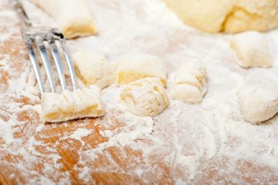 making fresh Italian potato gnocchi