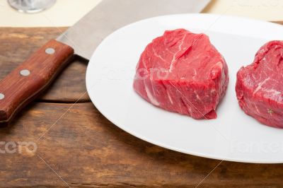 raw beef filet mignon