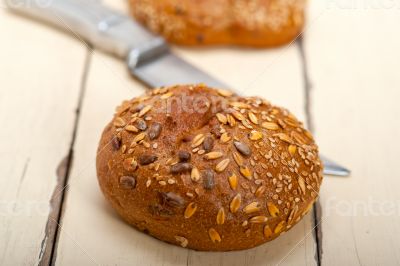 organic bread over rustic table