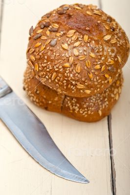 organic bread over rustic table