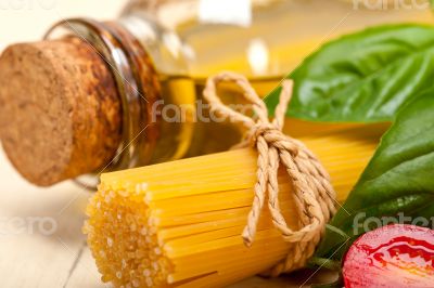 Italian spaghetti pasta tomato and basil