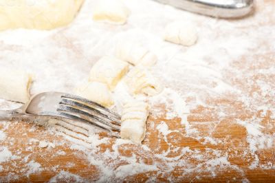 making fresh Italian potato gnocchi