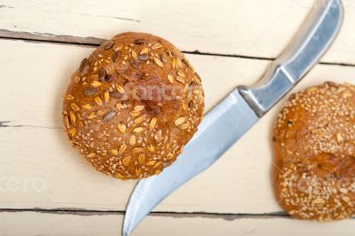 organic bread over rustic table