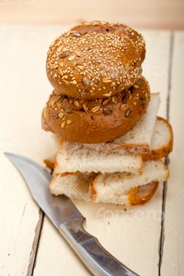 organic bread over rustic table