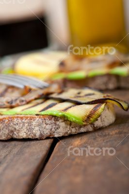 grilled vegetables on bread