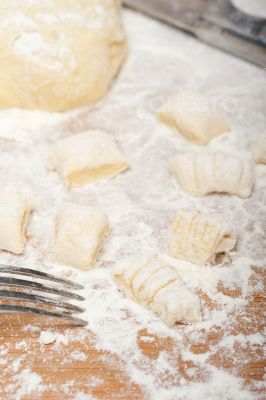 making fresh Italian potato gnocchi
