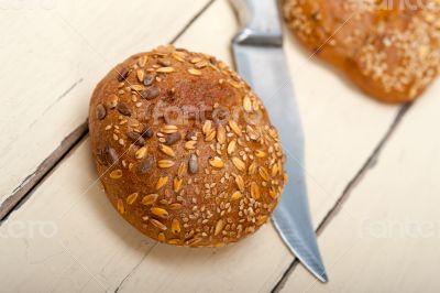 organic bread over rustic table