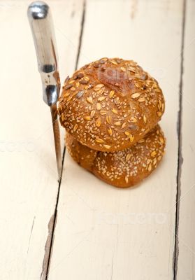 organic bread over rustic table