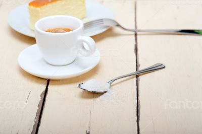 italian espresso coffee and cheese cake