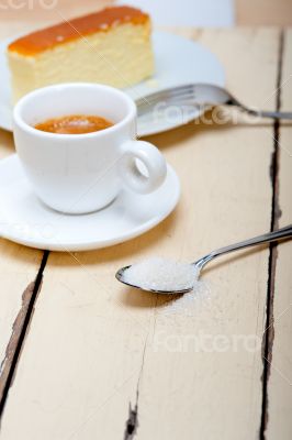 italian espresso coffee and cheese cake