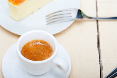 italian espresso coffee and cheese cake