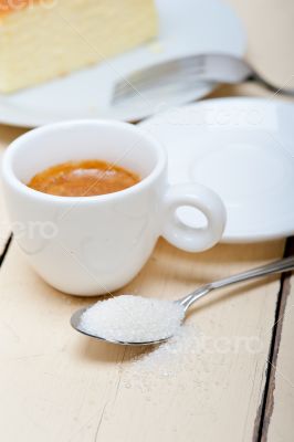 italian espresso coffee and cheese cake