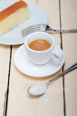 italian espresso coffee and cheese cake