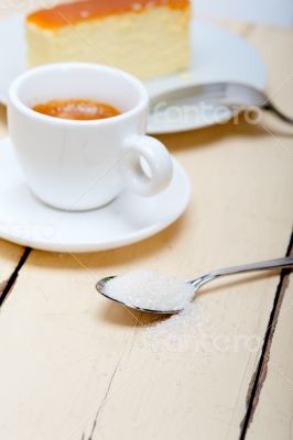 italian espresso coffee and cheese cake