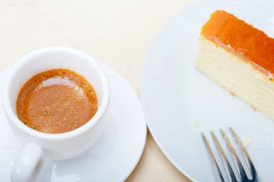italian espresso coffee and cheese cake