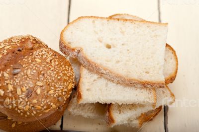 organic bread over rustic table