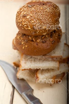 organic bread over rustic table