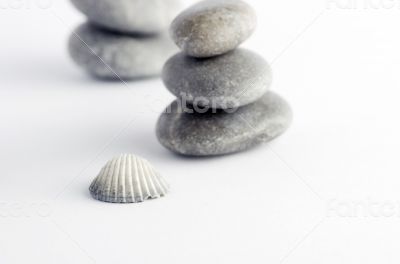Pyramid of the stones isolated on white background 