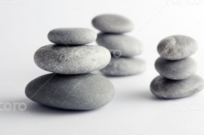 Pyramid of the stones isolated on white background 