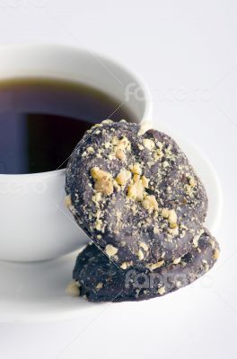 Cup of tea with cookies 