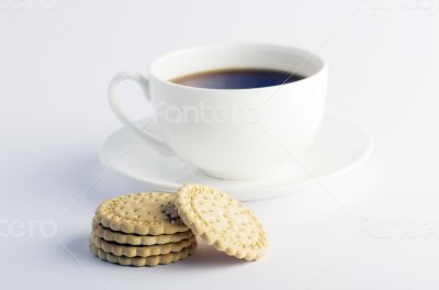 Cup of tea with cookies 