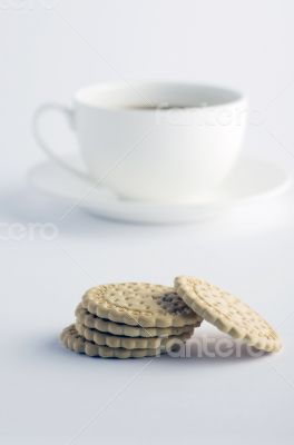 Cup of tea with cookies 