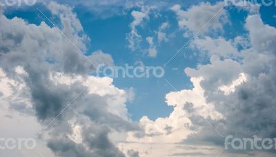 Blue sky and various cloud formations