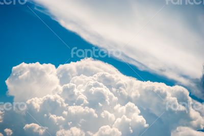 Blue sky and various cloud formations