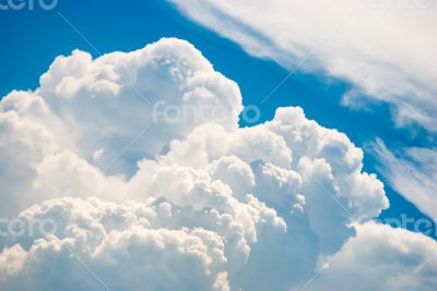 Blue sky and various cloud formations