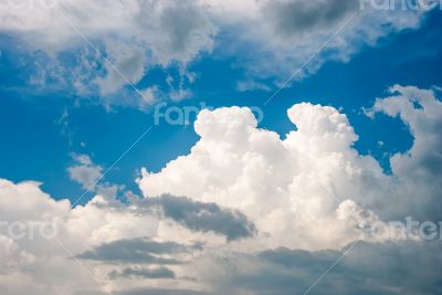 Blue sky and various cloud formations