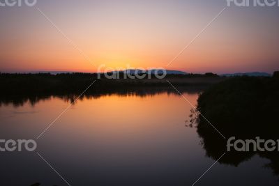 Sunset on the river