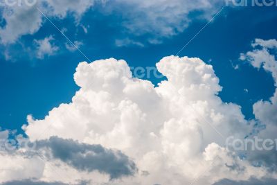 Blue sky and various cloud formations