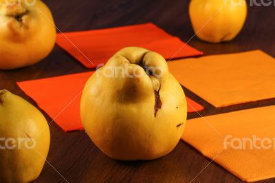 Quince on the wood