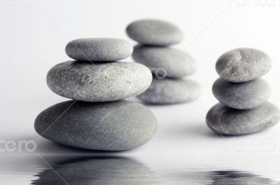 Pyramid of the stones isolated on white background 