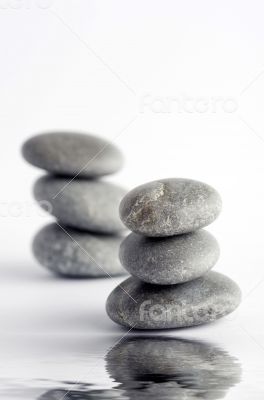 Pyramid of the stones isolated on white background 