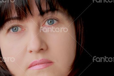 Woman with blue eyes