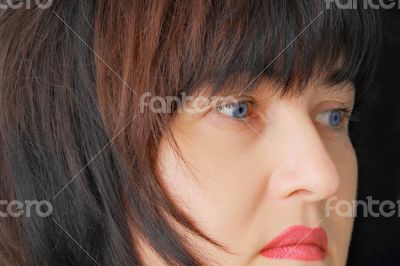 Woman with blue eyes