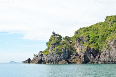 Islands for swallow nest harvesting in the sea