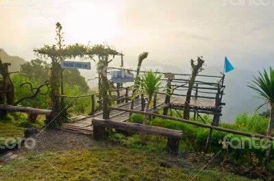 Podium for natural view on viewpoint Doi Ang Khang mountai