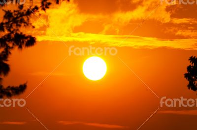 Sun at sunset