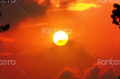 Sun at sunset