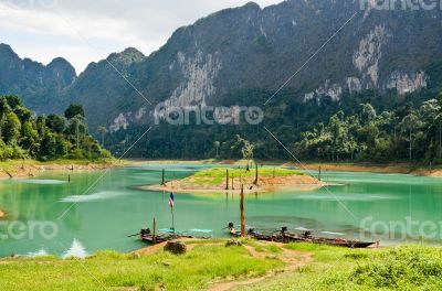 Mountains and river