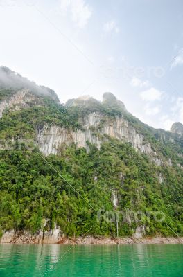 Beautiful high mountains and river

