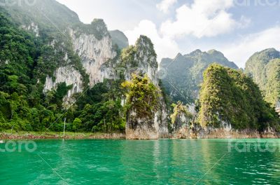 Travel island and green lake ( Guilin of Thailand )
