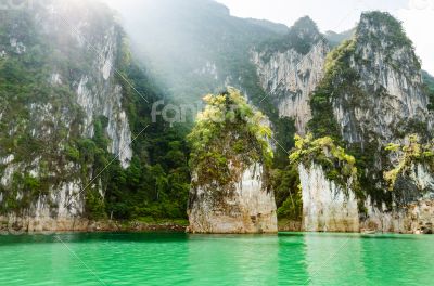 Travel island and green lake ( Guilin of Thailand )