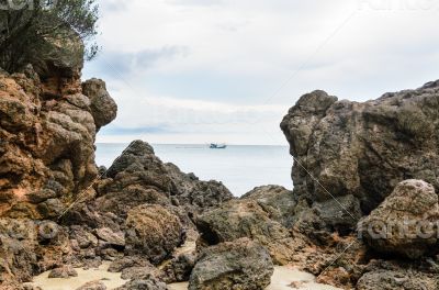 Rock on the island