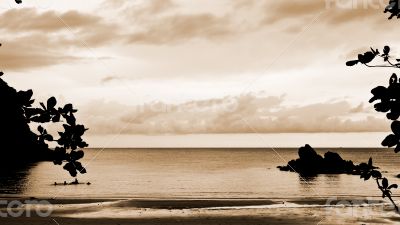 Small bay with sepia color