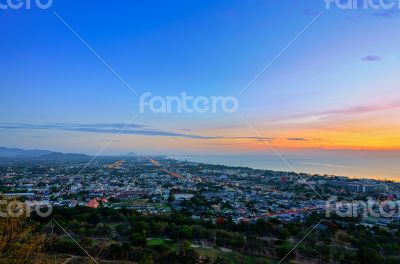 Landscape Hua Hin city at sunrise