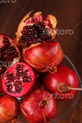 Pomegranate on the wood